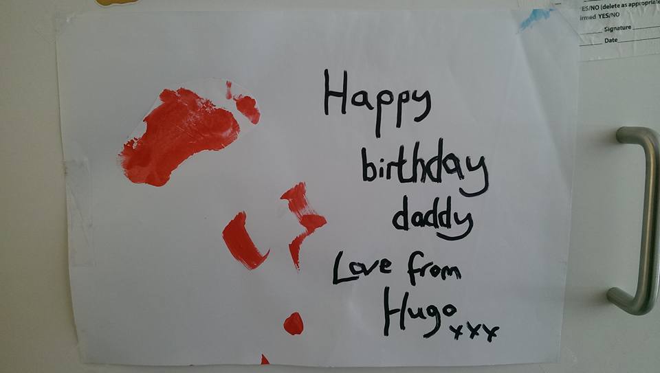 Hugo's first piece of art for his daddy's birthday. He's a clever one!